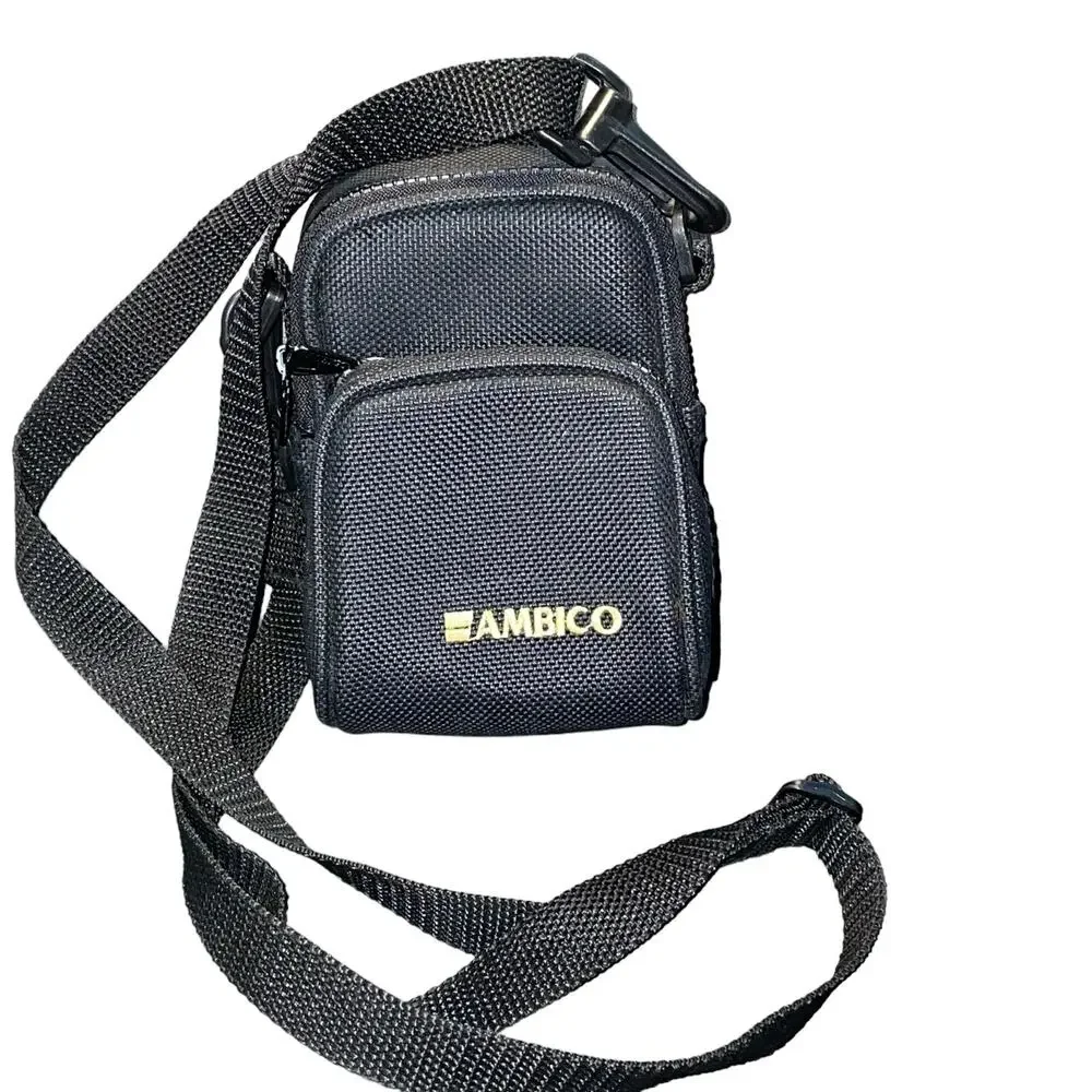 Ambico P-2000 Camera Case Bag Shoulder Strap Belt Loop Pockets Portable Black